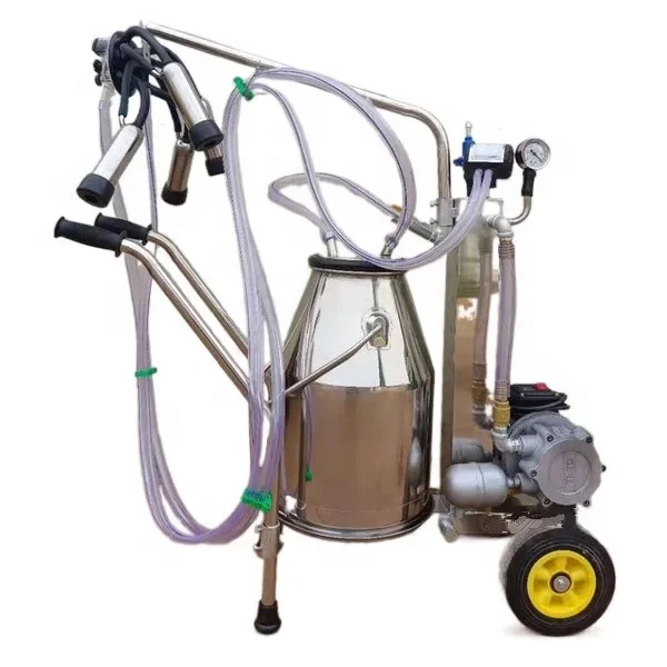 goat and cow cluster portable electric non oil vacuum pump single SS304 25L buckets/tank milking machine