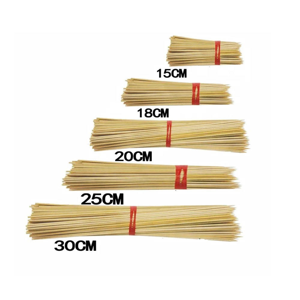 Wholesale Purely Natural Bamboo BBQ Skewers Disposable Barbecue Bamboo Plant Stick Bamboo Fruit Sticks