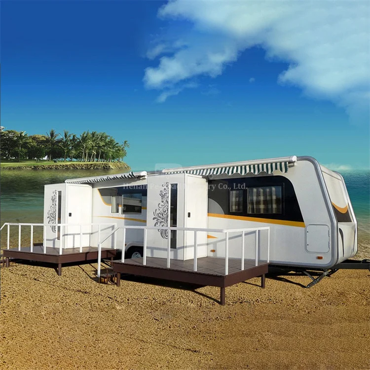 Mobile Hotel Standard Large Scale High Quality Caravan Camping Travel Motorhome 2 Room Camper Trailer