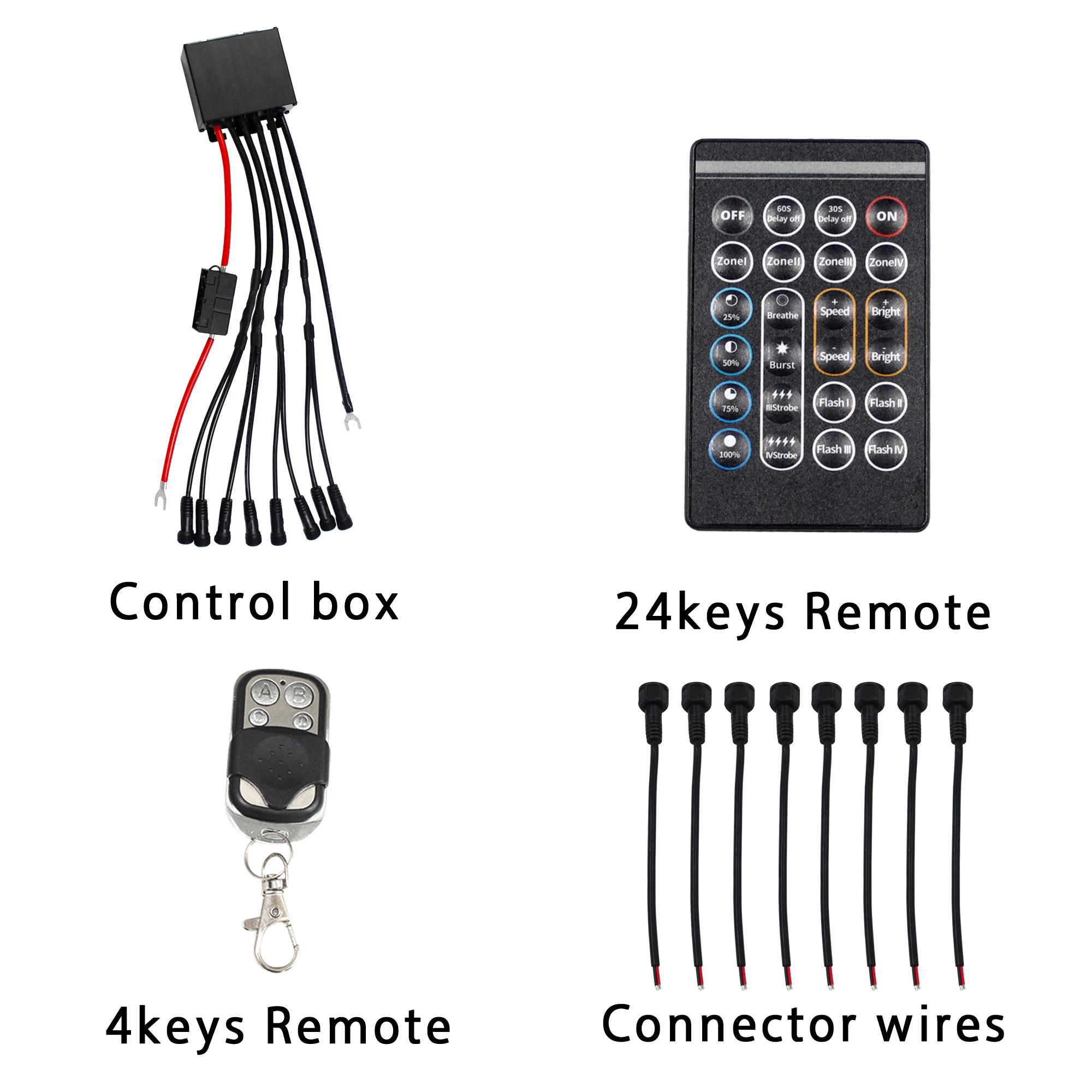IP68 waterproof 1000W Dual Remotes Controller 4 key 24key Wireless  Multi Function Truck Wheel Light Controller