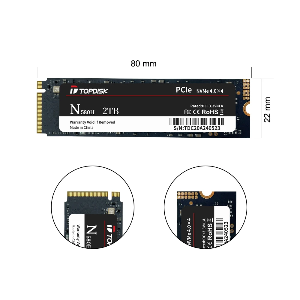 High Speed 5000MB/s M.2 PCIe 4.0 Gen 4*4 Nvme SSD 1TB Solid State Disk for Laptop and Desktop