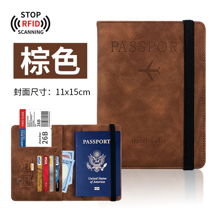 Fashionable Family Travel Passport Holder Cover Pu Leather Passport Wallet Rfid Blocking Passport File Manager Wallets For Women