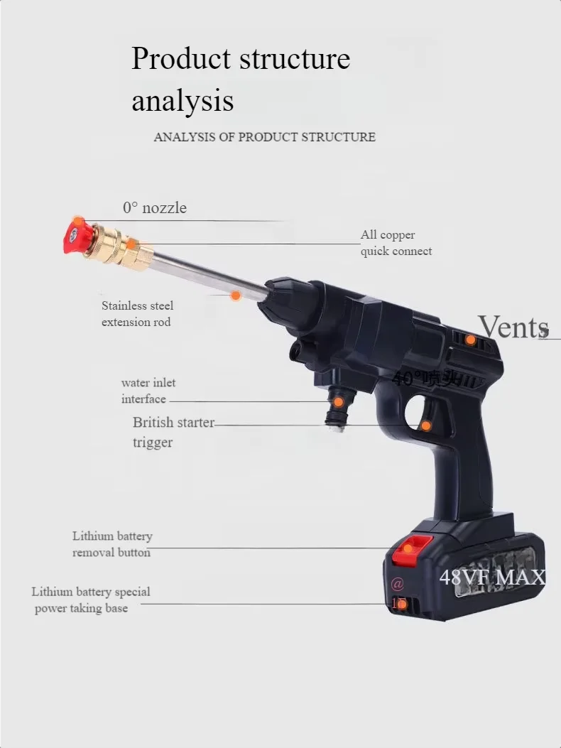 factory wholesale car wash flush the wall and floor handheld watering flower spray tool high pressure cleaning gun
