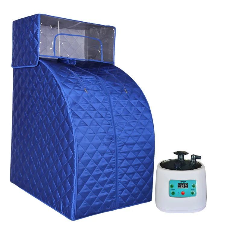 Portable mini home sauna and dry steam sauna room with hat