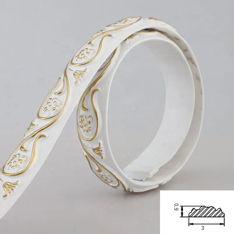 Modern 3D Decorative Wood Ceiling Molding Trim Self-Adhesive Flexible for Hotel Home & Door Mirror Painted Surface Treatment