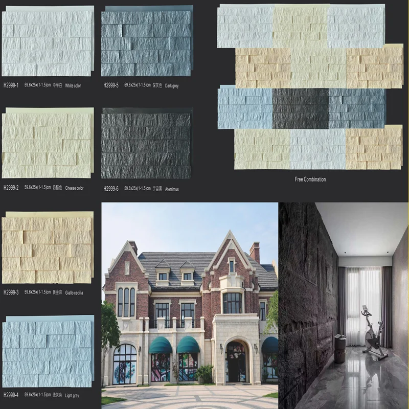 Manufacturer Custom polyurethane artificial Wall Panels cultured stone Faux Stone panels for house decoration