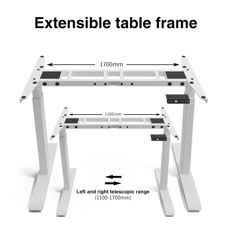 Smart Office Dual Motor Stand up Electric Standing Adjustable Sit Stand Desk  Frame for Home Office