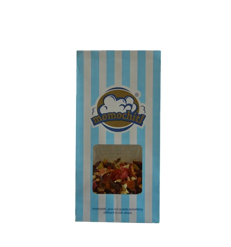 Wholesale Food Grade Heat Sealable Snack Packaging Custom Logo Printed Paper Popcorn Bags with tin tie