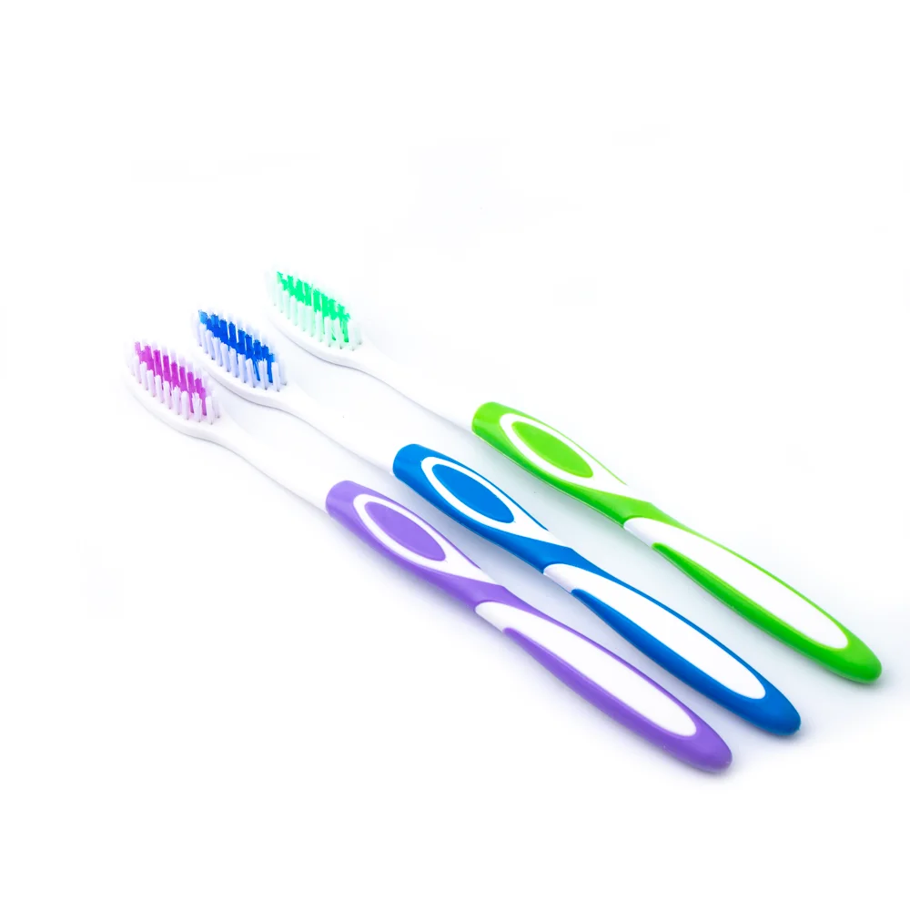 Cheap And High Quality Tooth Brush with Soft rubber double colour adult toothbrush