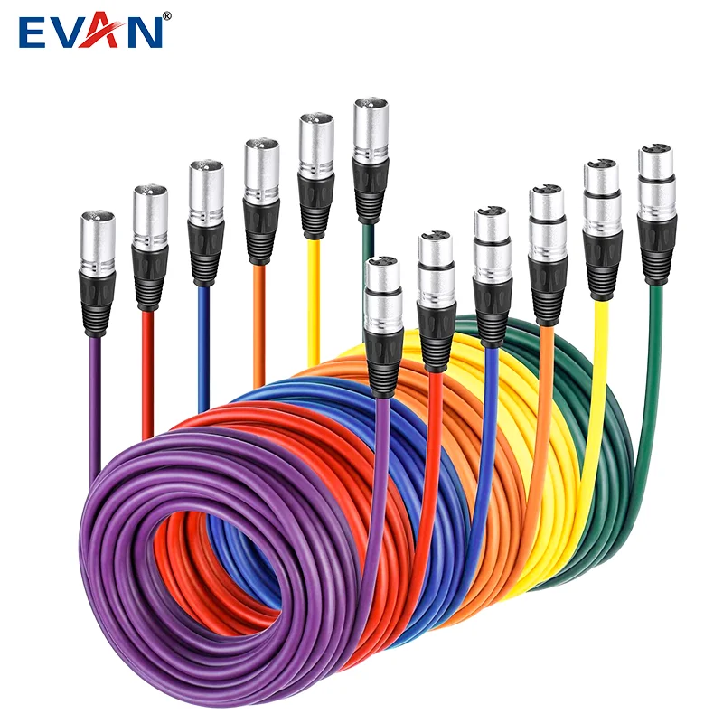 Microphone Mic Cable XLR 3Pin Patch Lead Balanced Male to Female Plug DMX Cable