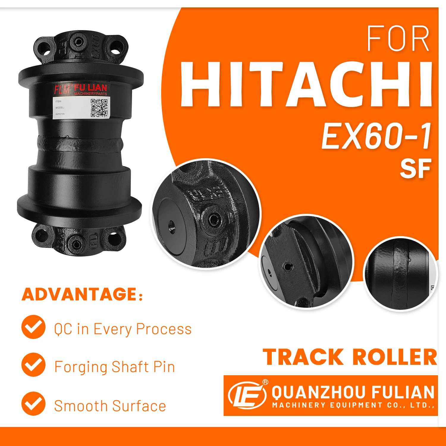 For Hitachi Chassis Parts EX60-1 Track Bottom Roller Excavator Undercarriage Parts