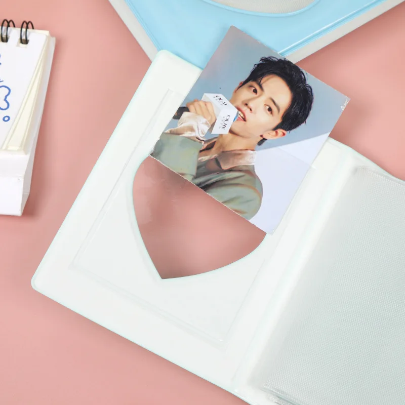 Wholesale Hollowed Heart Shape Mirror 3-Inch Single Grid Polaroid Photo Album Star-Chasing Aidou Album Mini Truck Storage Book