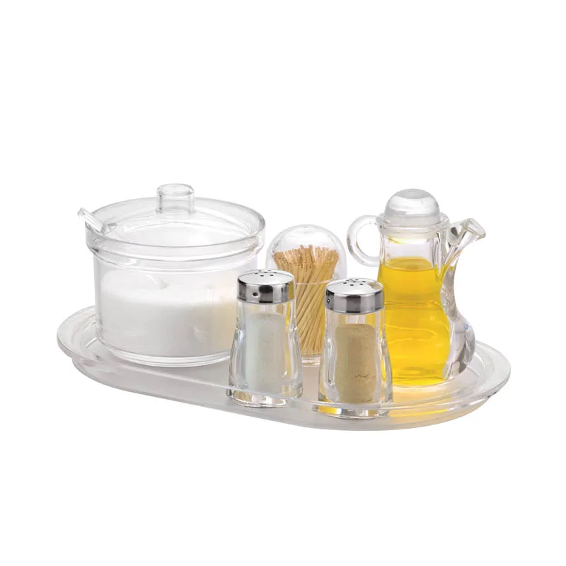 Acrylic Spice Jars Salt Sugar Pepper Condiment Container Kitchen Cruet Seasonings Tools with Spoon