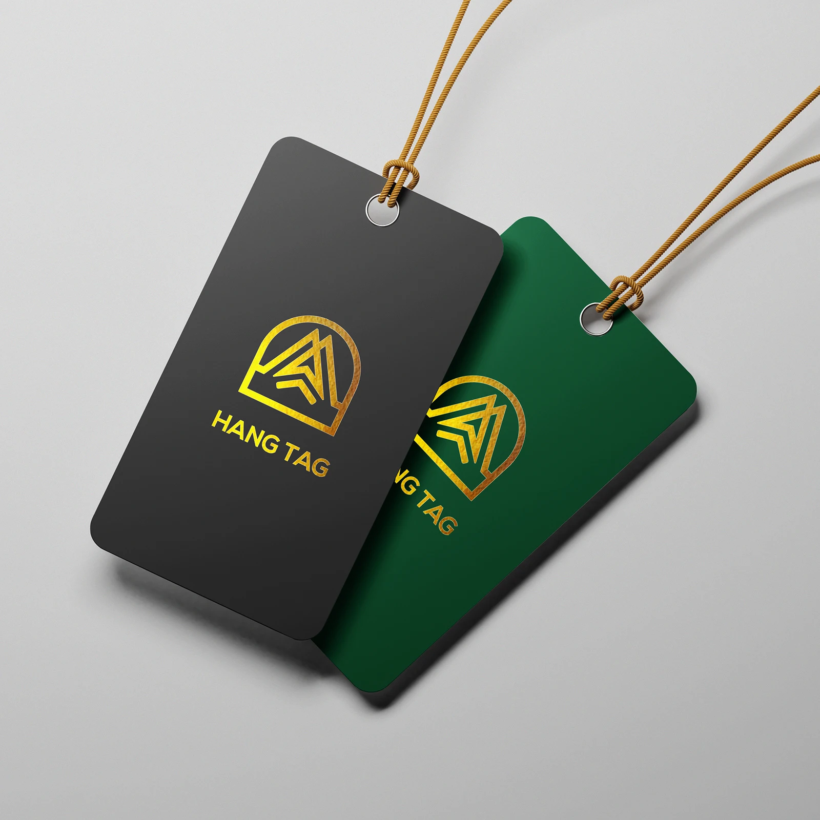 High Quality 400gsm Coated Paper Tag Custom Design Gold Foil Logo Hang Tag For T-Shirt/ Clothing/ Garment/ Jean/ Bags