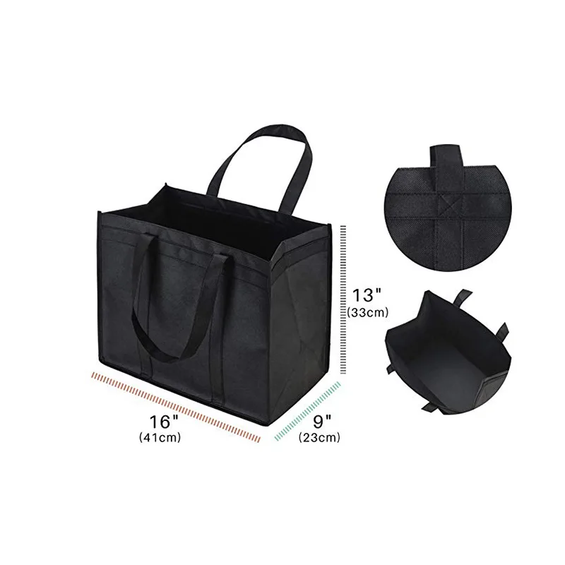 High quality 2 Pack Insulated Reusable Grocery Bags insulated Reusable Tote Shopping Bags food delivery bag