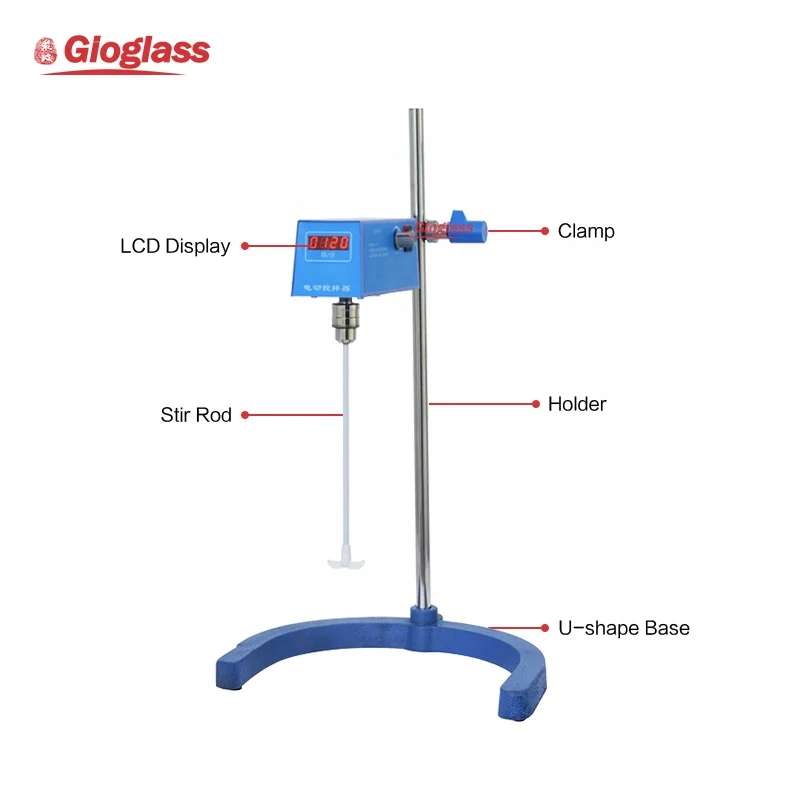 High Quality Industrial Grade lcd digital Overhead Stirrer10l-50l Laboratory Chemical Agitator Liquid  Mixer