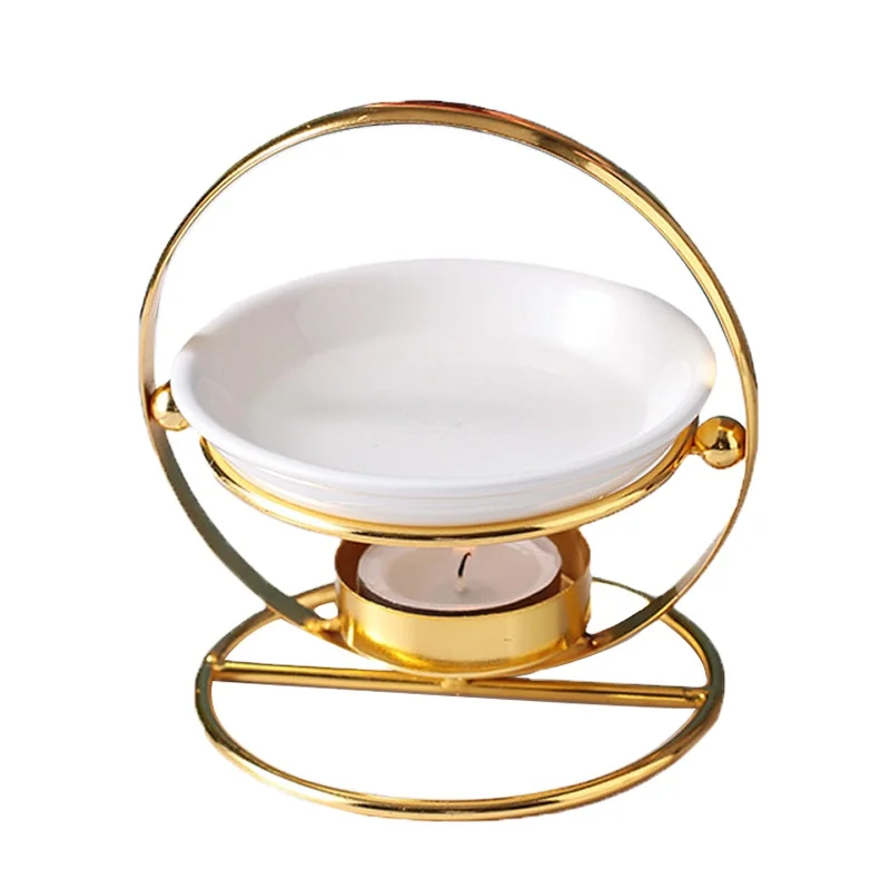 Подсвечник в форме корзины золотого цвета, креативный держатель для свечи, ароматическая железная печь, горелки для расплава эфирного масла и воска