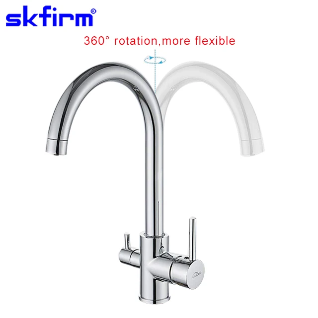 Triflow Deluxe Chrome 3 Way Filtered Drinking Mixer Tri Flow Three Way Hot Cold Filter Water Tap