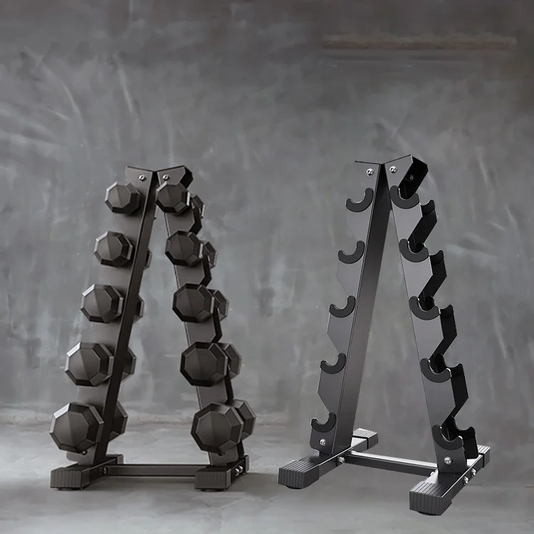 High Quality Safety Sturdy Dumbbell Set Weight Rack Design Type Triangle X Type Stands Dumbbell Rack For Gym