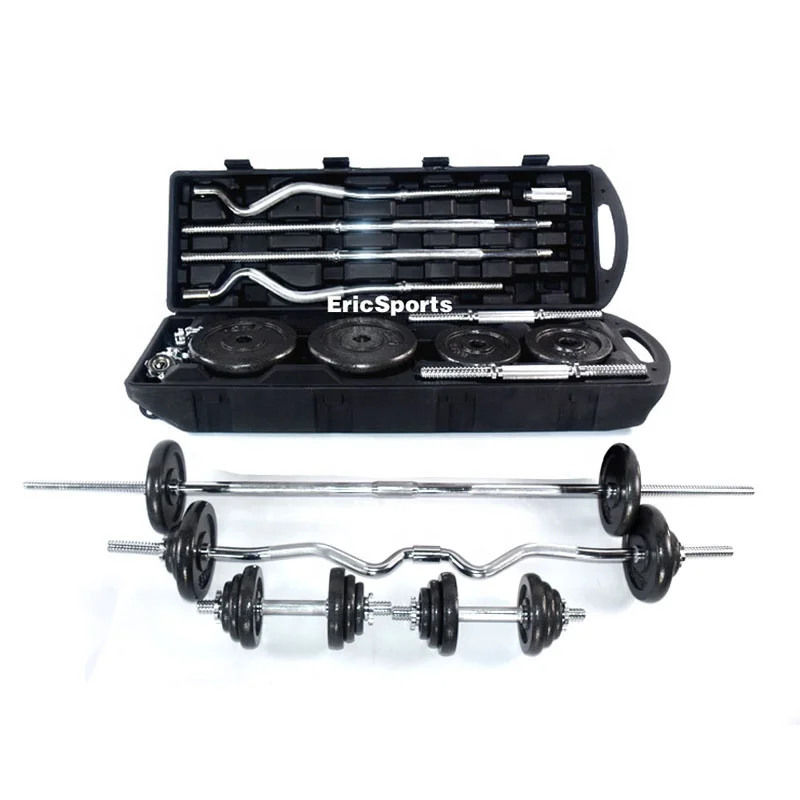 Manufacture Free  Gym Fitness  Equipment 55KG Adjustable Black weight lifting Dumbbell Set