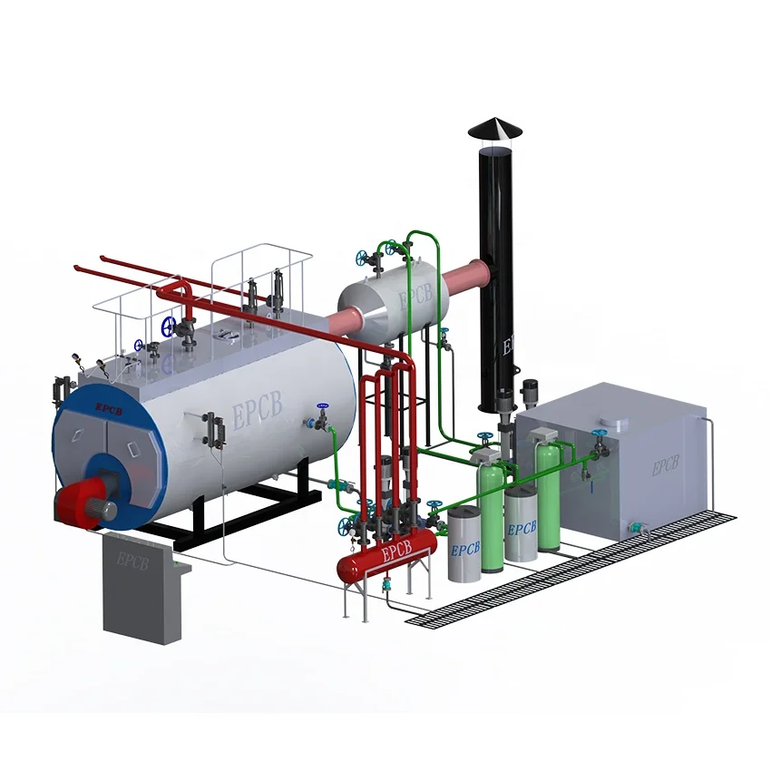 EPCB Three Pass Horizontal 1 to 25 Ton Oil Gas LNG Fired Industrial Steam Boiler for Beer Industry