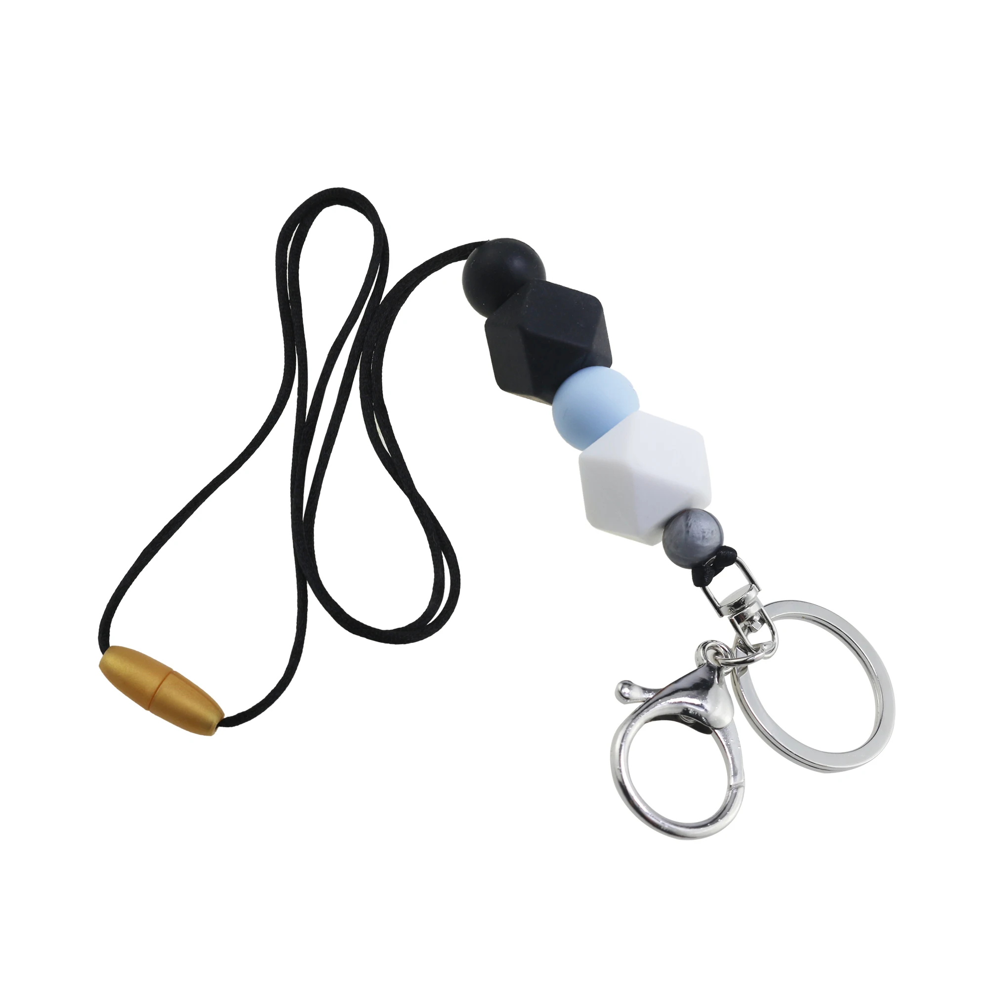 New Arrival Teacher ID Card Wood Disc Customized Design Abacus Silicone Beads Lanyard