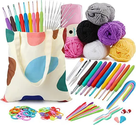 Cross-border 85 Crochet tool set DIY Woven tool storage bag With wool Sweater needle woven_3
