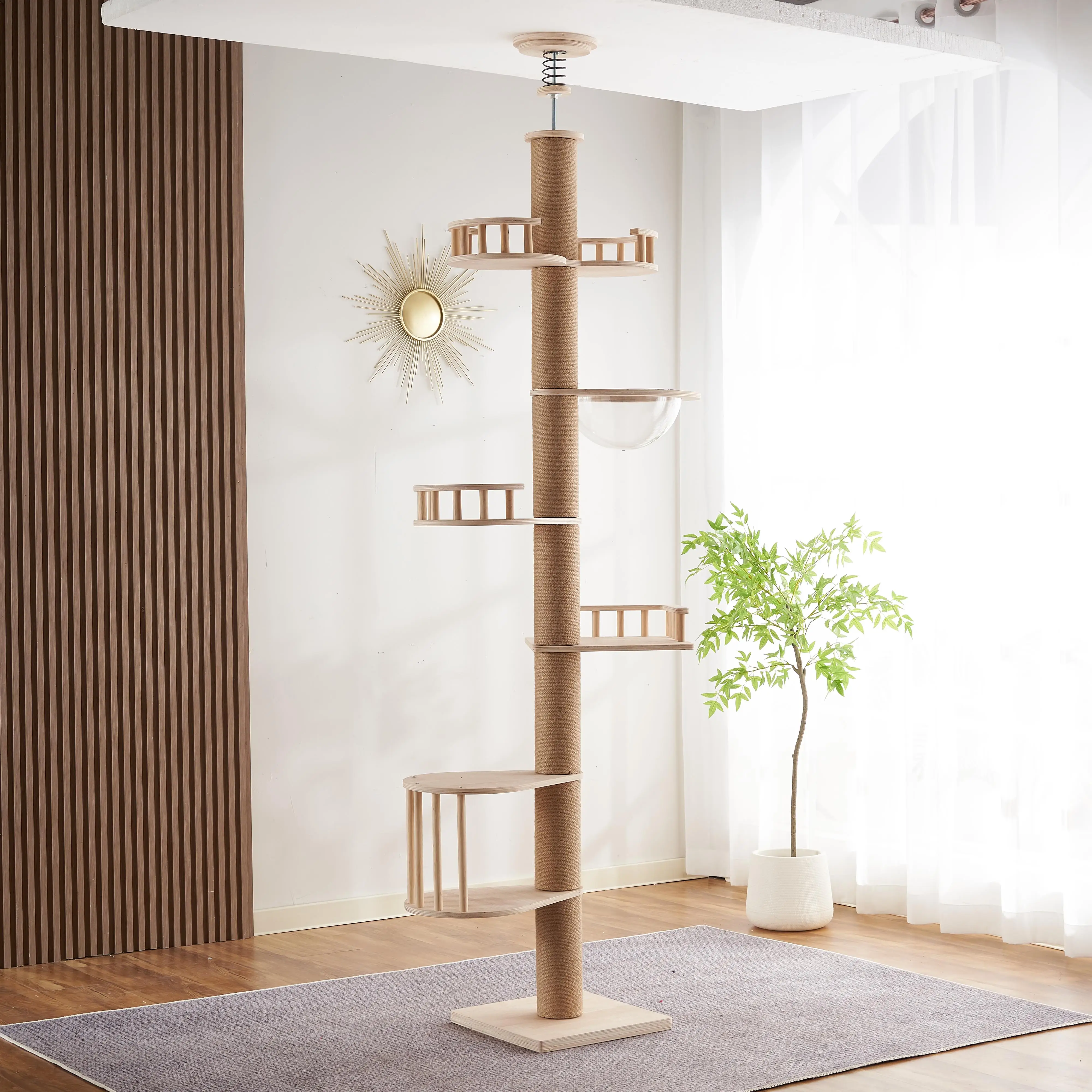 Современная кошка Потолочная башня большая кондоминиал игровая мебель Когтеточка для скалолазания дерево