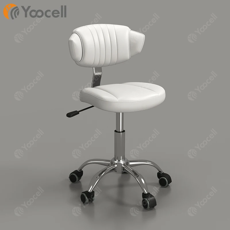 Yoocell white saddle seat stool salon barber stool office chair swivel salon stool chair for salon workshop home office