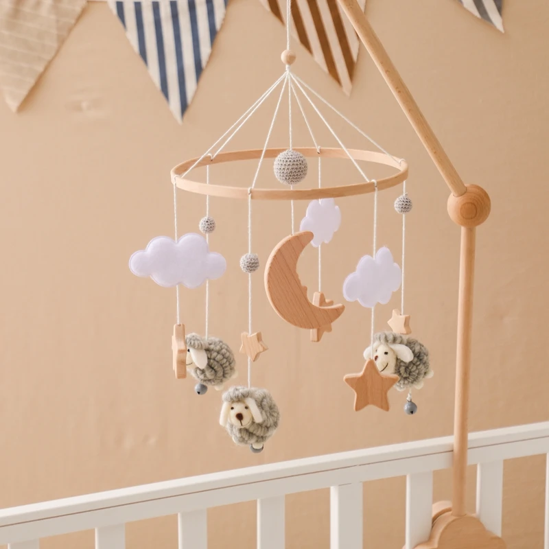 Wholesale Handmade Nursery Decor Sheep Baby Mobile & Felt Bed Bell Hanging Toys for Cribs