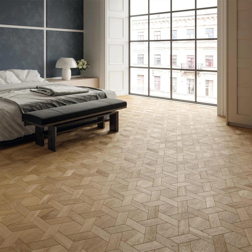 high quality wooden oak hexagon wooden parquet floor design