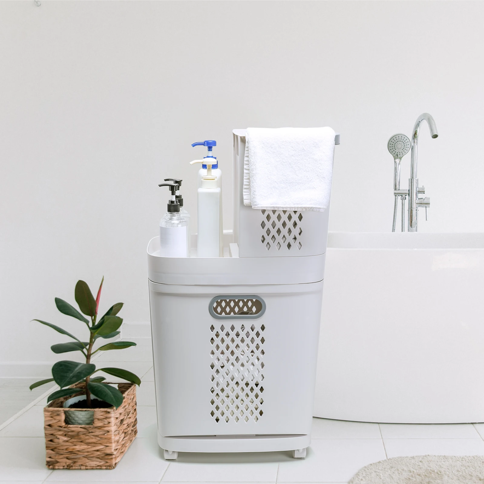 
Two layers plastic laundry wash basket for dirty clothes fruit vegetables wholesale laundry baskets 