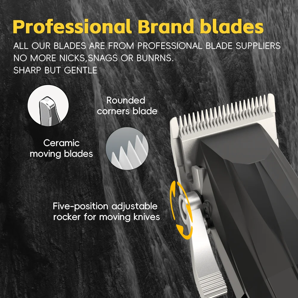 Hot Professional Metal Haircut Lcd Display Hair Cut Machine Hair Trimmer Waterproof Hair Clippers For Men