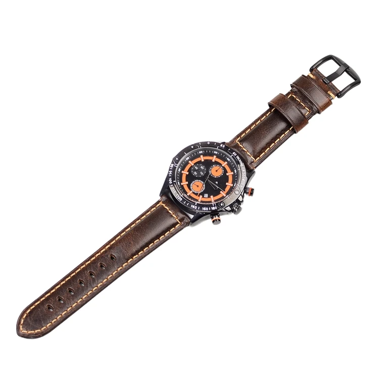 LAIHE Luxury Genuine Leather Watch Straps 18mm 19mm 20mm 21mm 22mm 24mm 26mm 6 Colors Oil Waxed Leather Watch Band