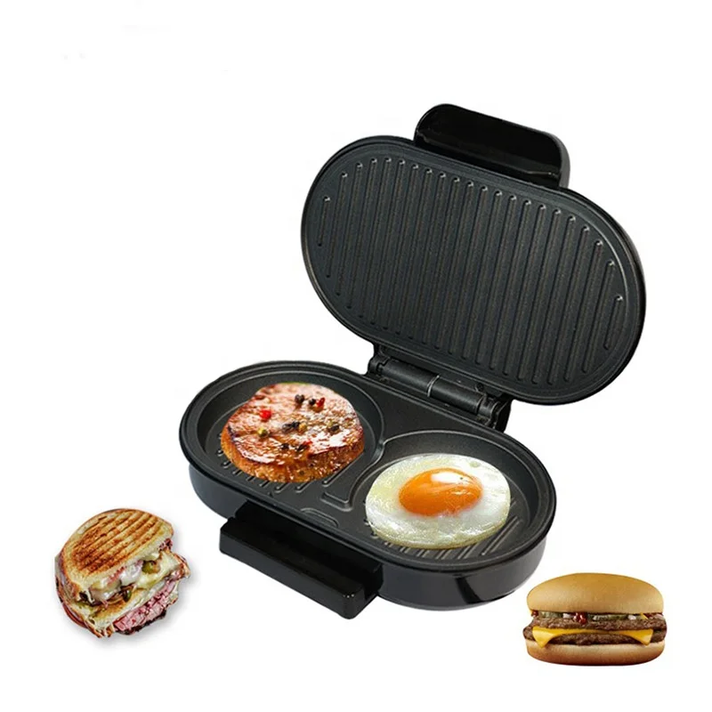 Steak Electric Hamburger Grill Sandwich Hamburger Maker Egg Frying Pan Mini Beef Steak Dual Breakfast Sandwich Maker
