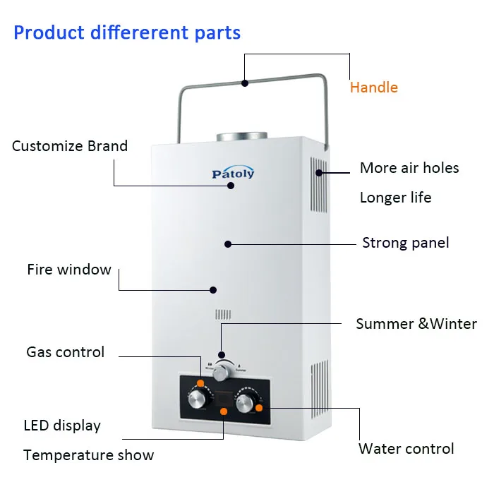 Portable Propane Water Heater and Shower Pump Compact Street Cleaning and Shower System