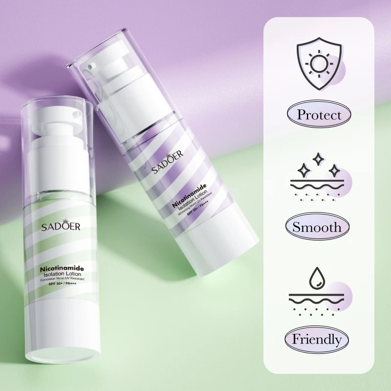 OEM SADOER korean cosmetics nicotinamide waterproof whitening beauty makeup base primer isolation foundation cream
