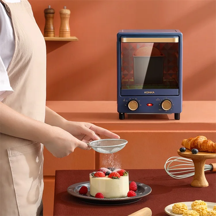 KONKA Home Kitchen 800w 12L Electric Deck Oven Portable Mini Toaster Convection Pizza Stove Baking Cake Bread Electric Oven