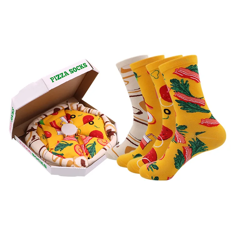 New design cute food pattern socks Custom Colorful Jacquard sox Design socks funny socks happy for Man