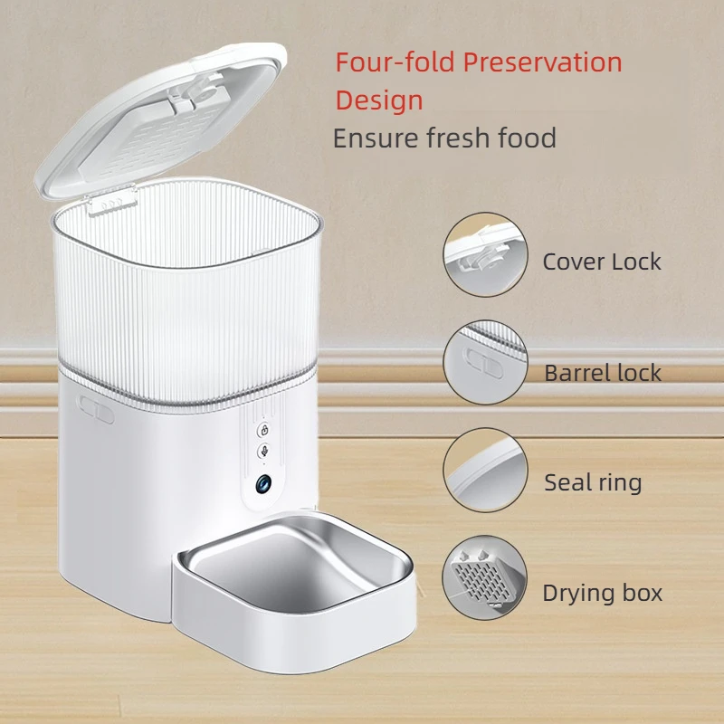3L Wifi Remote App Control Automatic Dog Feeder Pet Smart Food Timing Dispenser Voice Video Supplies