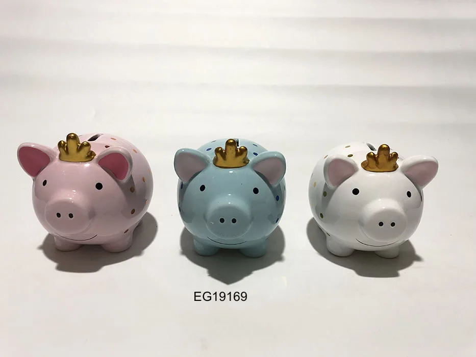 Promotional Piggy Bank Customized Money Saving Box Ceramic Piggy Pig Shape Ceramic Coin Box Piggy Money Bank