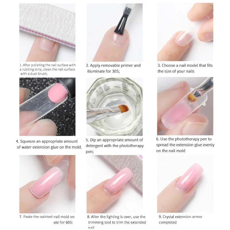 Acrylic UV Quick Building Nail Gel Polish Extension Poly Nail Gel poli nail dual gel For Finger Extension Beginners OEM