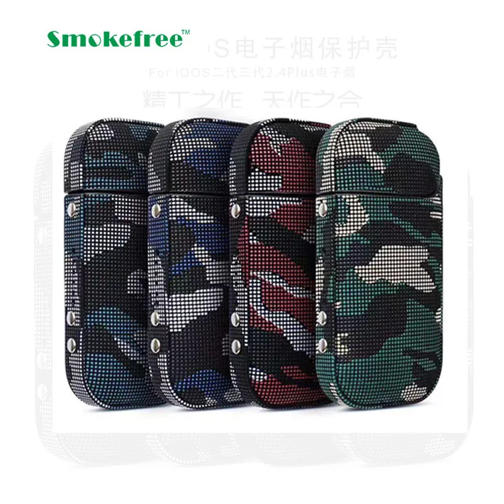 
2020 Fashion e cigarette camouflage pattern cover Pouch PU Cases for use with iqos 24 plus 