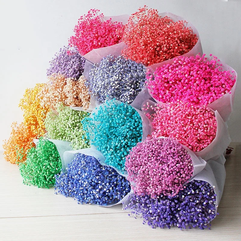 O-X296 Cheap Wholesale price A grade Dried Flower Babysbreath Bulk White Pink Natural Dried Preserved Gypsophila Flower