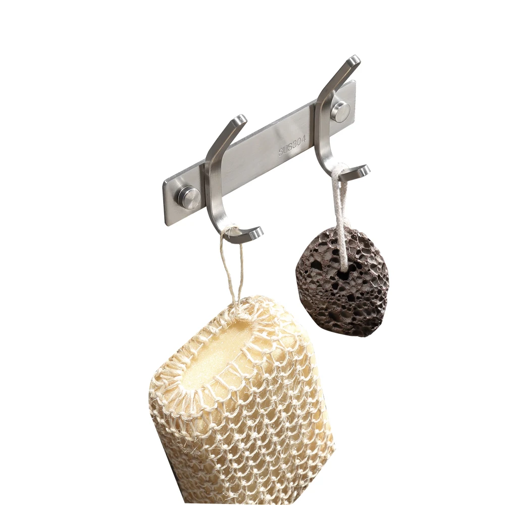 
Bathroom family 304 Stainless Steel Rack Kitchen bedroom 4 Hooks Wall Mounted over the door clothes holder hook 