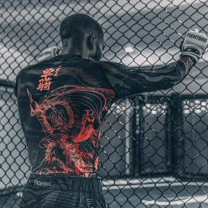 Оптовая продажа с длинным рукавом на заказ Полная Сублимационная печать Rash guard mma rash bjj резиновой отделкой