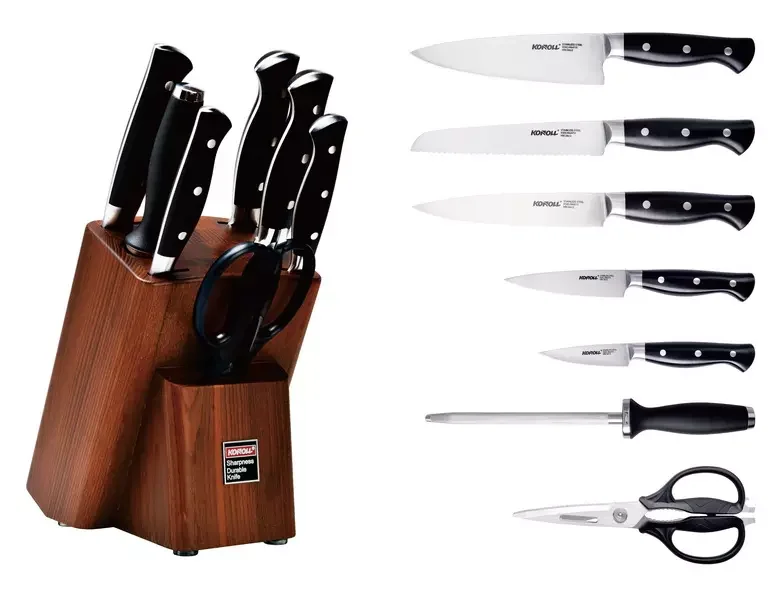 Manufacturer 16pcs Super Sharp Stainless Steel Kitchen Chef Knife Set With Wooden Block
