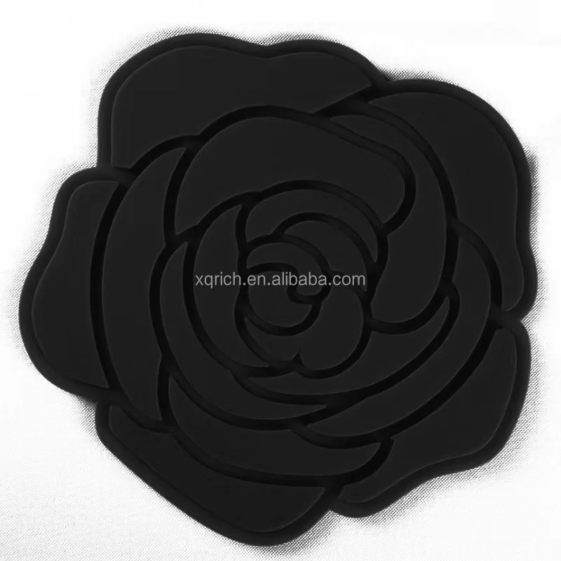 Thick Rose Silicone Pot Holders Mat Heat Resistant Non-Slip Silicone Insulation Mat for Potholders Cup Jar Opener Spoon mat
