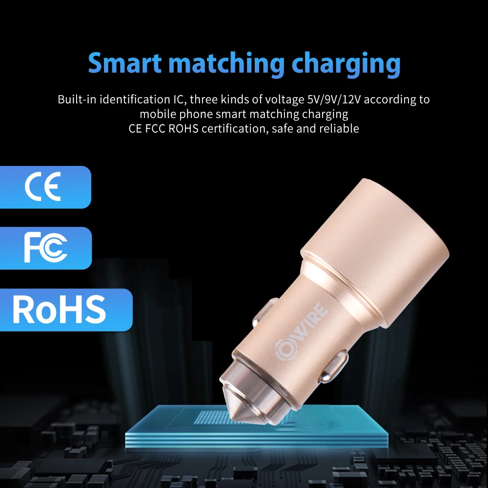  30 Вт Быстрая зарядка Dual QC3.0 USB Автомобильное зарядное устройство для всех мобильных