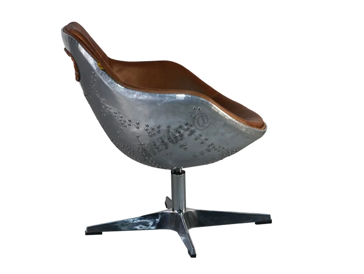 Industrial style aluminum skin nail bar cafe chair retro personality leather computer chair office swivel chair